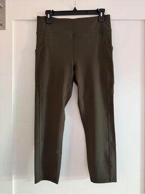 High-Rise Olive Green Active Leggings